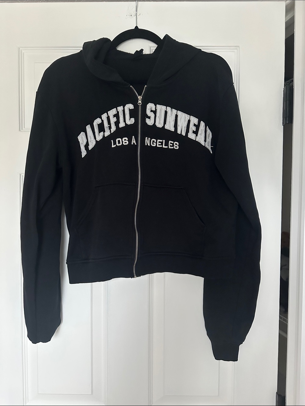 Pacific Sunwear Black Hoodie with White Arch Logo